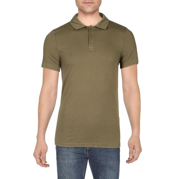 And Now This Mens Slub Collared Polo, Olive, Size S, NWT - Picture 1 of 5